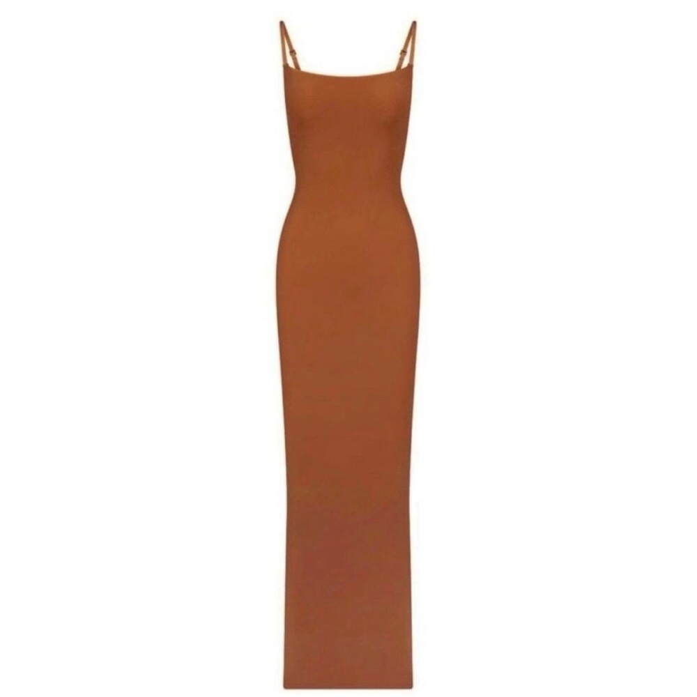SKIMS Bronze Fits Everybody Maxi Slip Dress Size Small